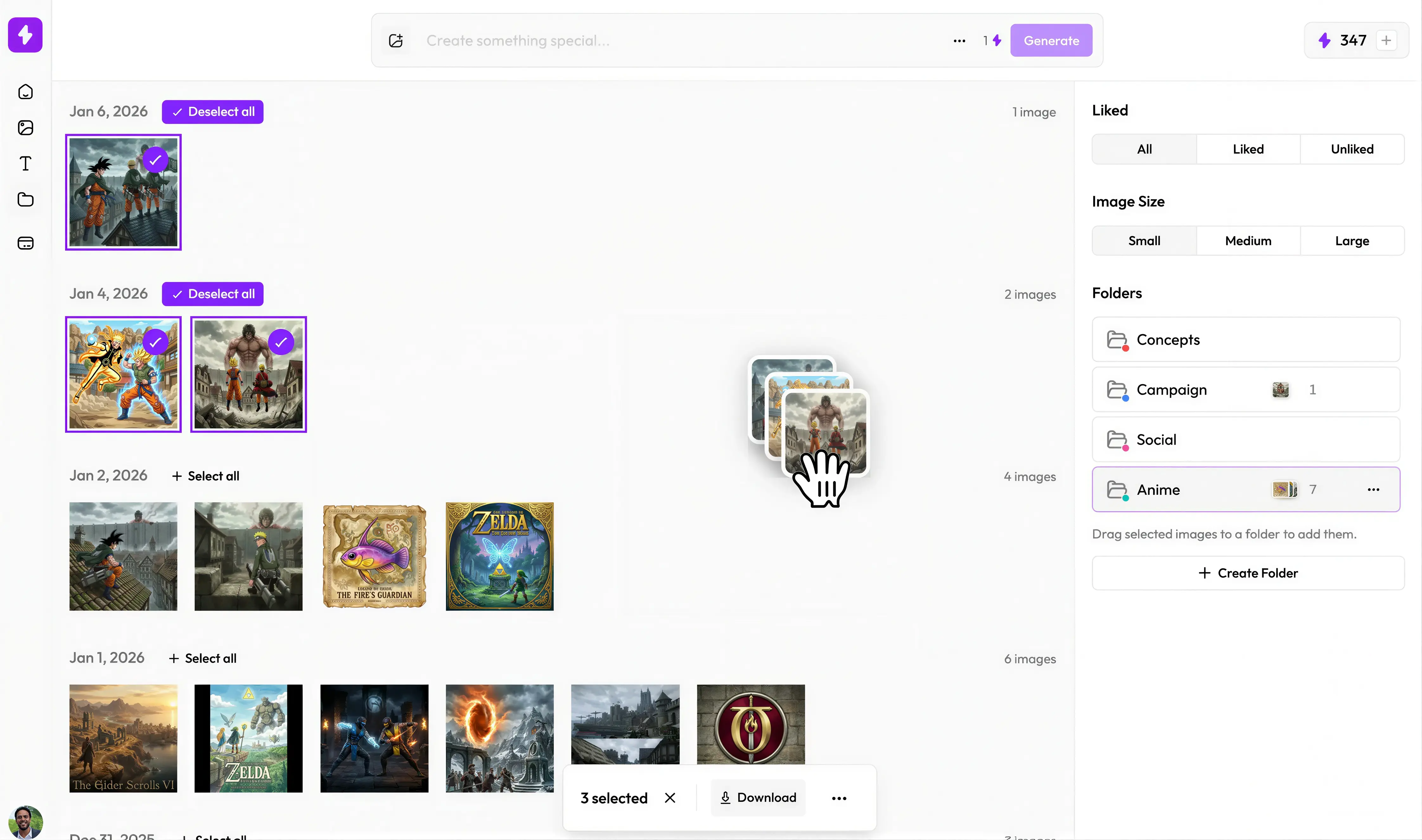 Nani app interface showing organization features